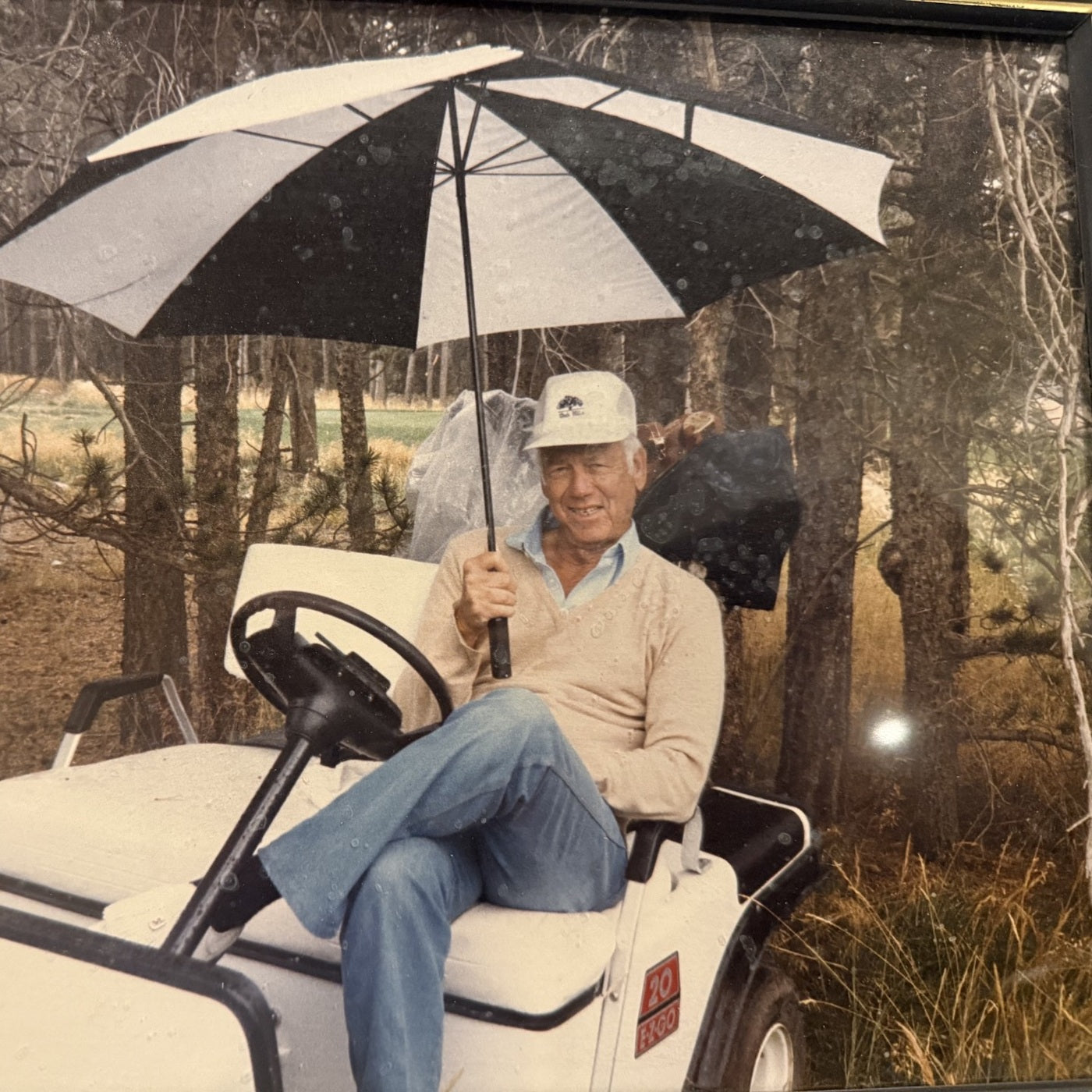 Richard “Ringo” Reiner playing sitting in a golf cart