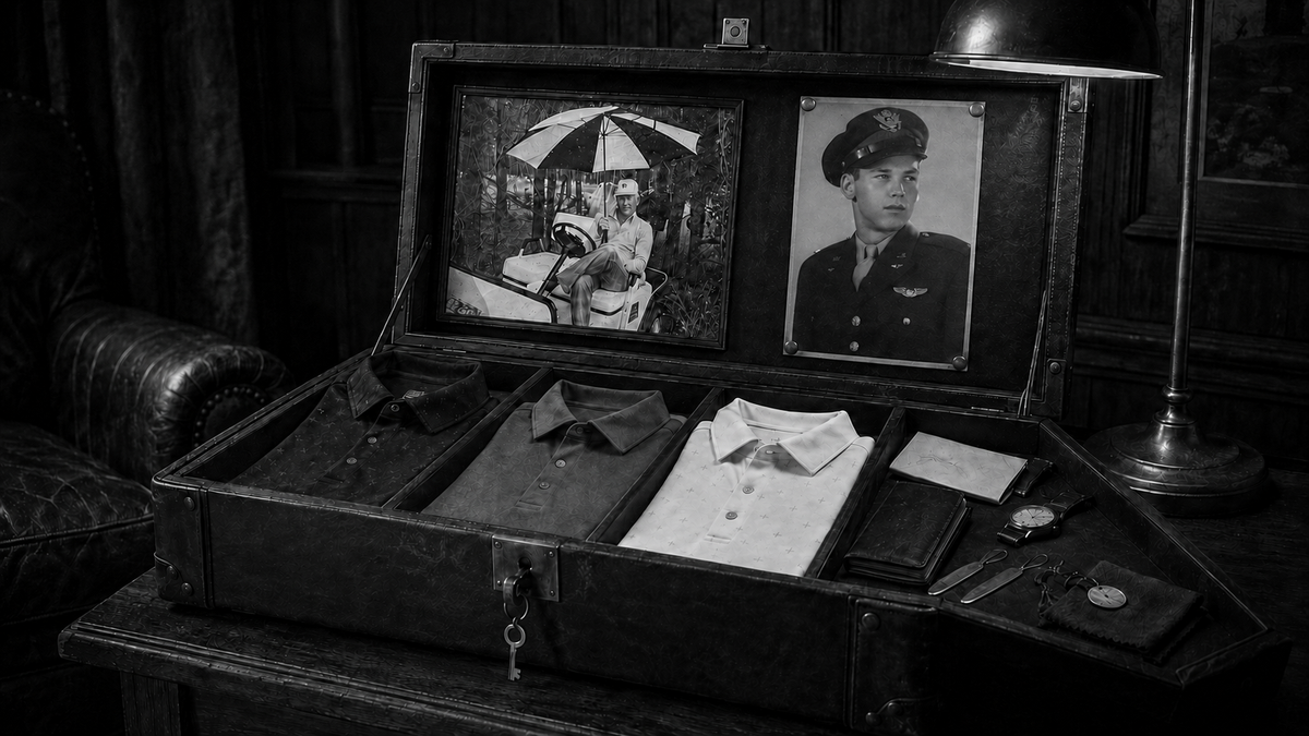 Open vintage trunk displaying limited Ringo Reserve apparel beneath photographs of Richard “Ringo” Reiner