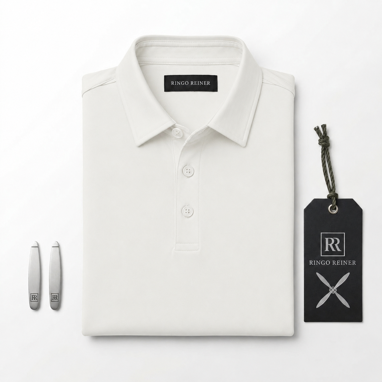 Ringo Reiner Founder Polo in Cloud White men's golf polo